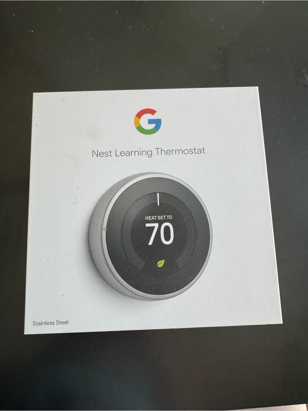 google Nest Learning Thermostat - Stainless Steel and Black Display